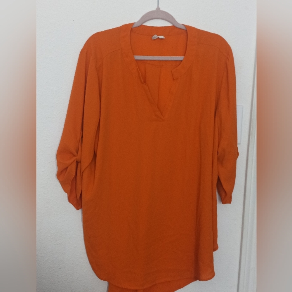 Cato Vibrant Orange Tunic Top